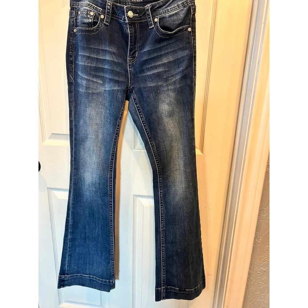 Grace in LA Women’s Bootcut Jeans - Size 28 - Embellished Aztec Pockets